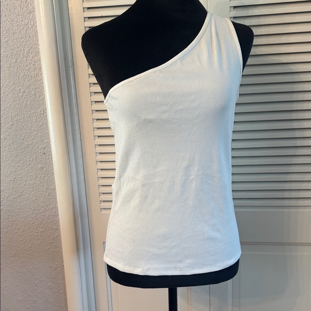 H&M One-Shoulder White Tank Top